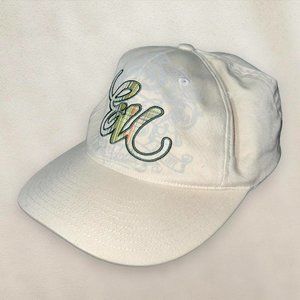 Ecko Unltd. Y2K Cursive Hat Cream Green Plaid Design One Size Baseball Cap